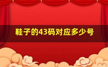 鞋子的43码对应多少号