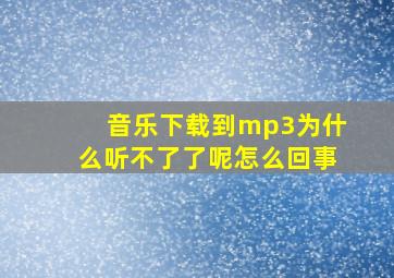 音乐下载到mp3为什么听不了了呢怎么回事