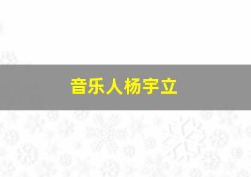 音乐人杨宇立