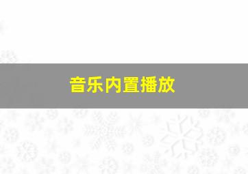 音乐内置播放