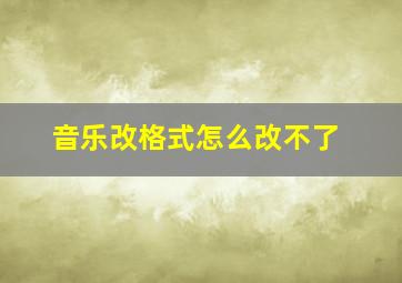 音乐改格式怎么改不了