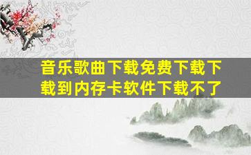 音乐歌曲下载免费下载下载到内存卡软件下载不了