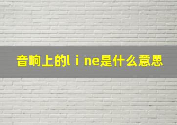 音响上的lⅰne是什么意思