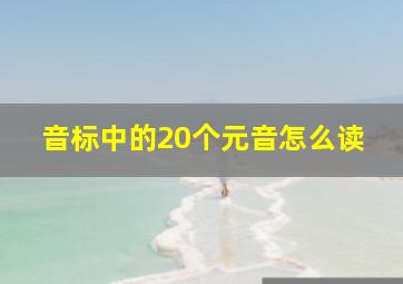 音标中的20个元音怎么读