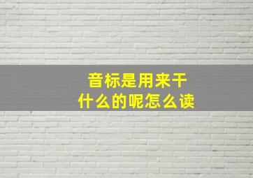 音标是用来干什么的呢怎么读