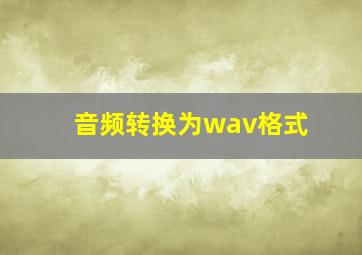 音频转换为wav格式