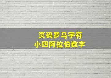 页码罗马字符小四阿拉伯数字