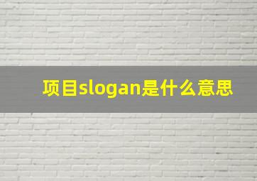 项目slogan是什么意思