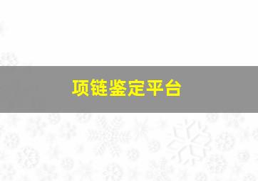 项链鉴定平台