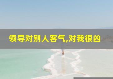 领导对别人客气,对我很凶