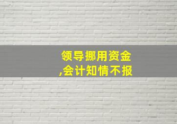 领导挪用资金,会计知情不报