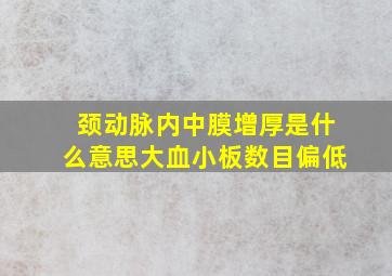 颈动脉内中膜增厚是什么意思大血小板数目偏低