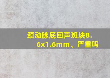 颈动脉底回声斑块8.6x1.6mm、严重吗