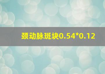 颈动脉斑块0.54*0.12