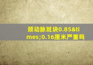 颈动脉斑块0.85×0.16厘米严重吗