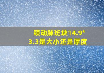 颈动脉斑块14.9*3.3是大小还是厚度