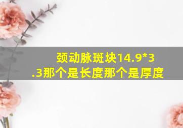 颈动脉斑块14.9*3.3那个是长度那个是厚度