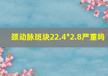 颈动脉斑块22.4*2.8严重吗