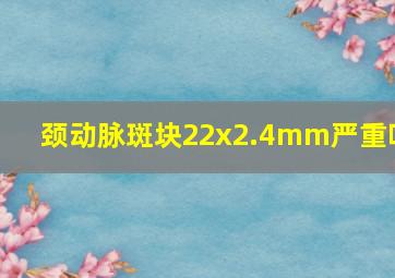 颈动脉斑块22x2.4mm严重吗