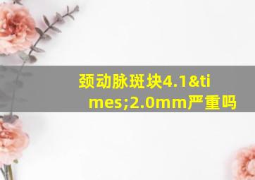 颈动脉斑块4.1×2.0mm严重吗