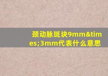 颈动脉斑块9mm×3mm代表什么意思