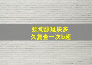 颈动脉斑块多久复查一次b超