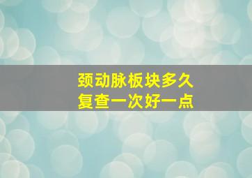 颈动脉板块多久复查一次好一点