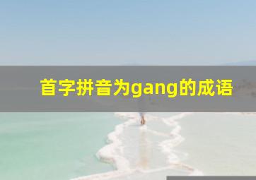 首字拼音为gang的成语