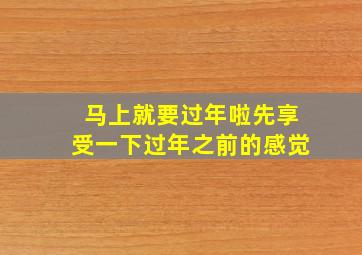 马上就要过年啦先享受一下过年之前的感觉