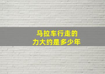 马拉车行走的力大约是多少年