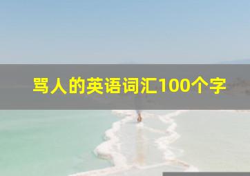 骂人的英语词汇100个字