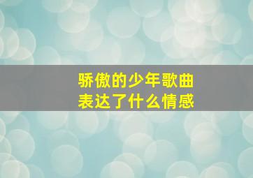 骄傲的少年歌曲表达了什么情感