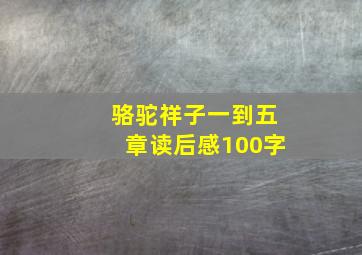 骆驼祥子一到五章读后感100字