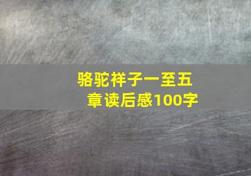 骆驼祥子一至五章读后感100字