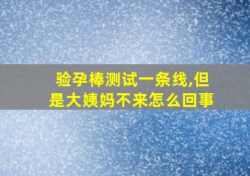 验孕棒测试一条线,但是大姨妈不来怎么回事