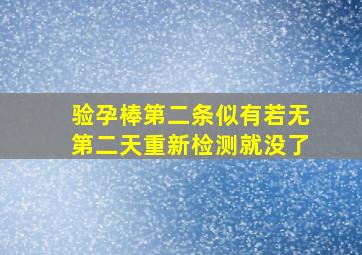 验孕棒第二条似有若无第二天重新检测就没了