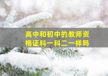 高中和初中的教师资格证科一科二一样吗