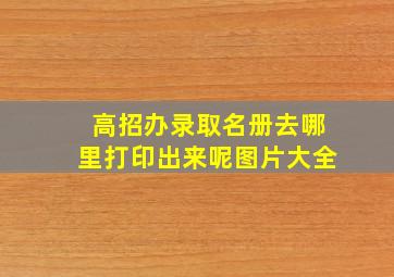 高招办录取名册去哪里打印出来呢图片大全