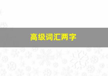 高级词汇两字