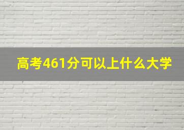 高考461分可以上什么大学