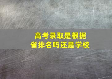 高考录取是根据省排名吗还是学校