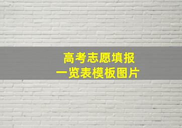 高考志愿填报一览表模板图片