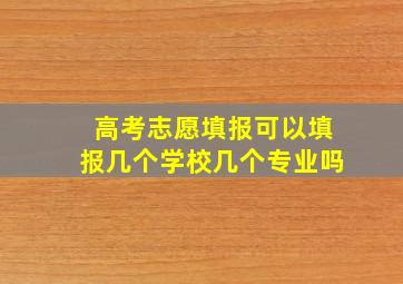 高考志愿填报可以填报几个学校几个专业吗