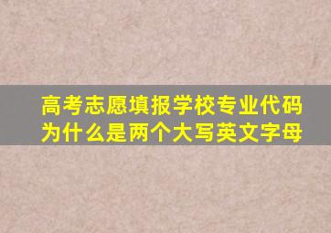 高考志愿填报学校专业代码为什么是两个大写英文字母