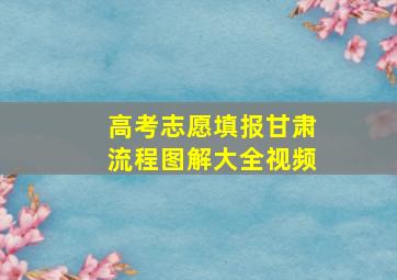 高考志愿填报甘肃流程图解大全视频