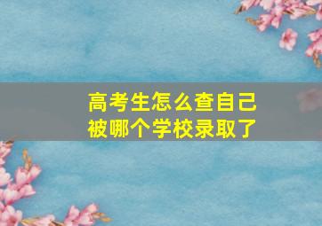 高考生怎么查自己被哪个学校录取了