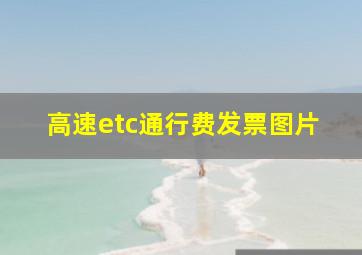 高速etc通行费发票图片