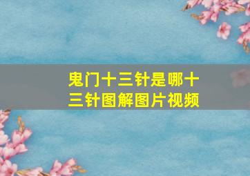 鬼门十三针是哪十三针图解图片视频