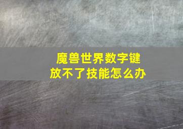 魔兽世界数字键放不了技能怎么办