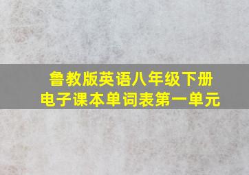 鲁教版英语八年级下册电子课本单词表第一单元